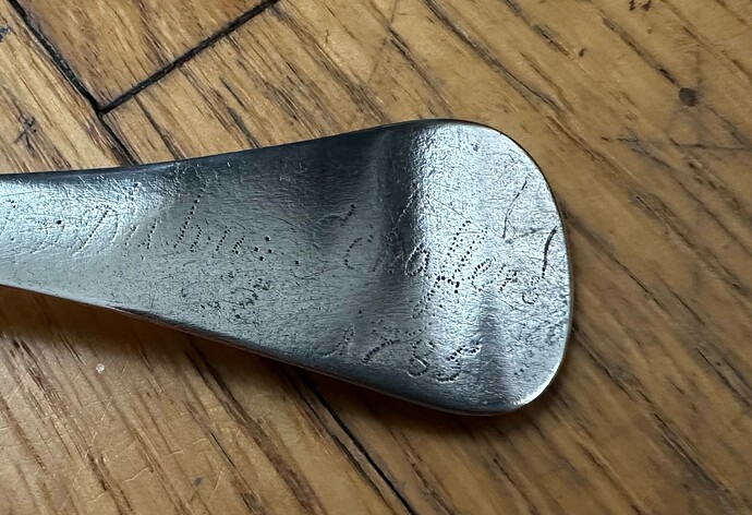 18th c. silver serving spoon bird 3