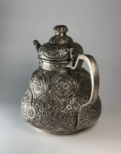 silver repousse teapot 3