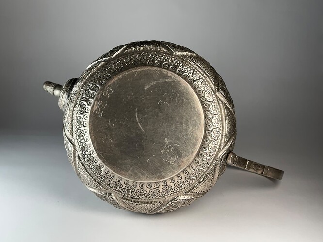 silver repousse teapot 5