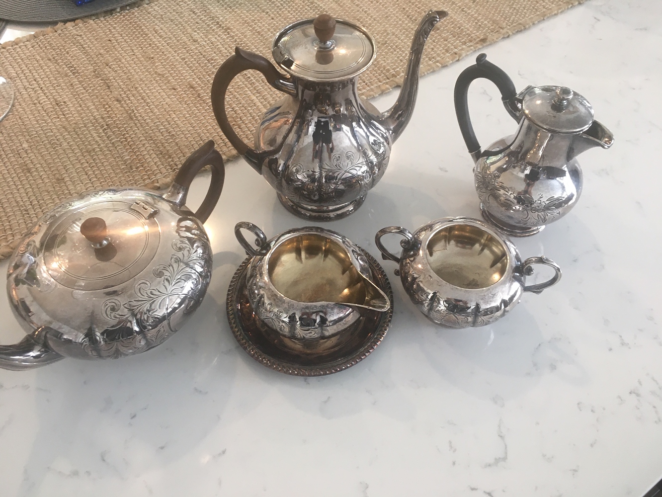 miniature sterling silver tea set