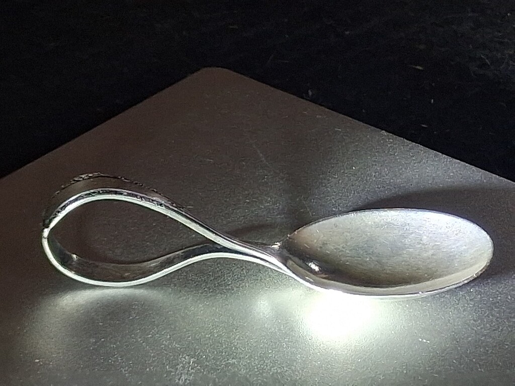 Webster and son curved baby spoon - American Silver - Silver