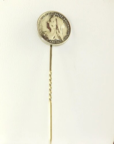 1895 Queen Victoria Coin Stick Pin
