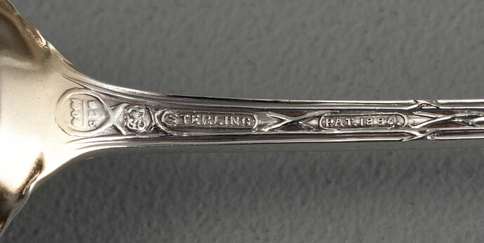 Antique American Sterling Silver Olive Spoon & Olive Fork - Towle Empire, Clark & Biddle_Towle Sterling pat 1894 silver hallmarks