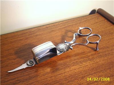 Antique Silver Plated Hallmarked Candle Snuffer Scissors Wick