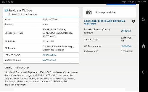 Andrew Wilkie birth and baptism record Scotland (500x313).jpg