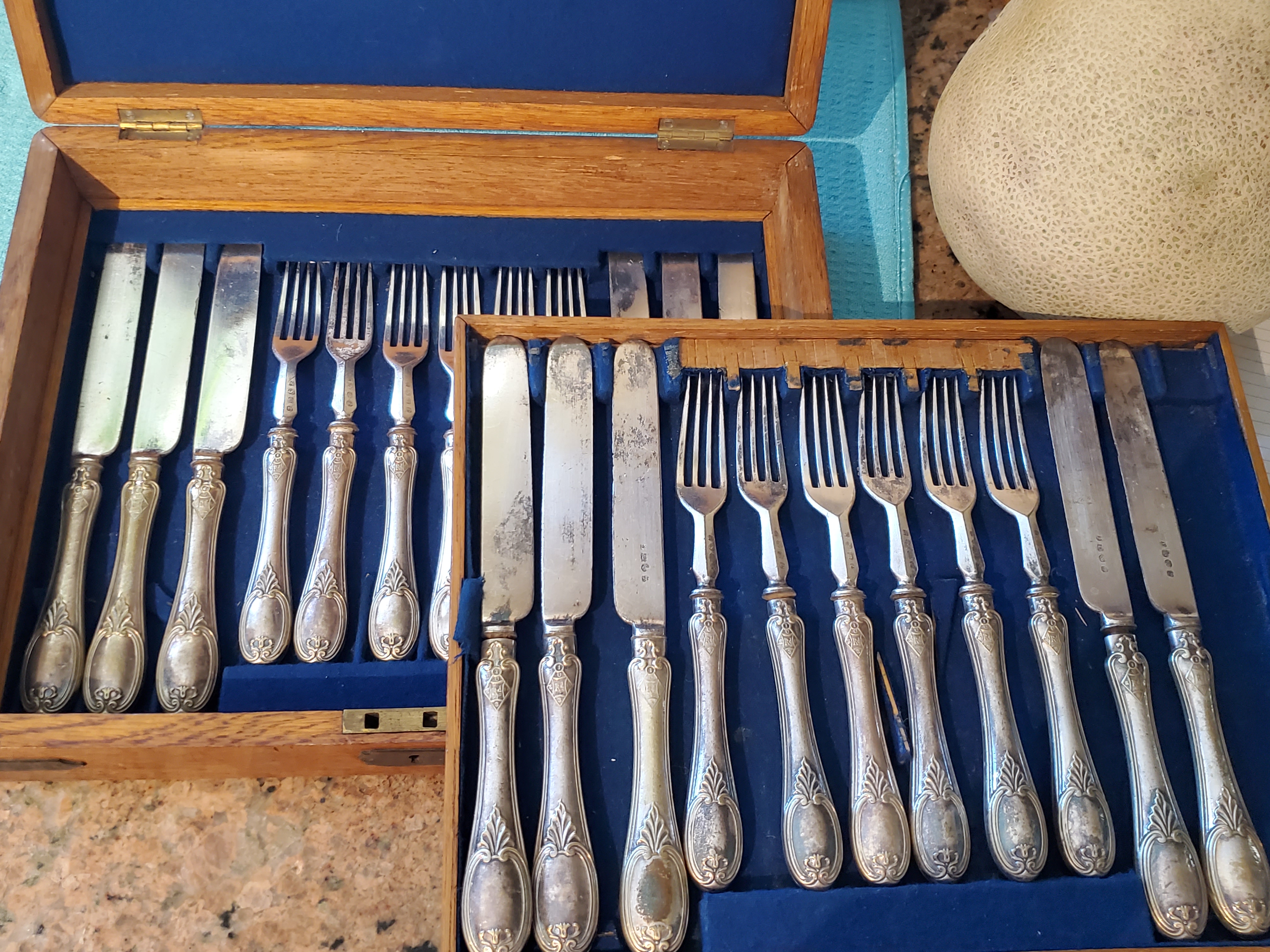 Sterling silver sales silverware set value