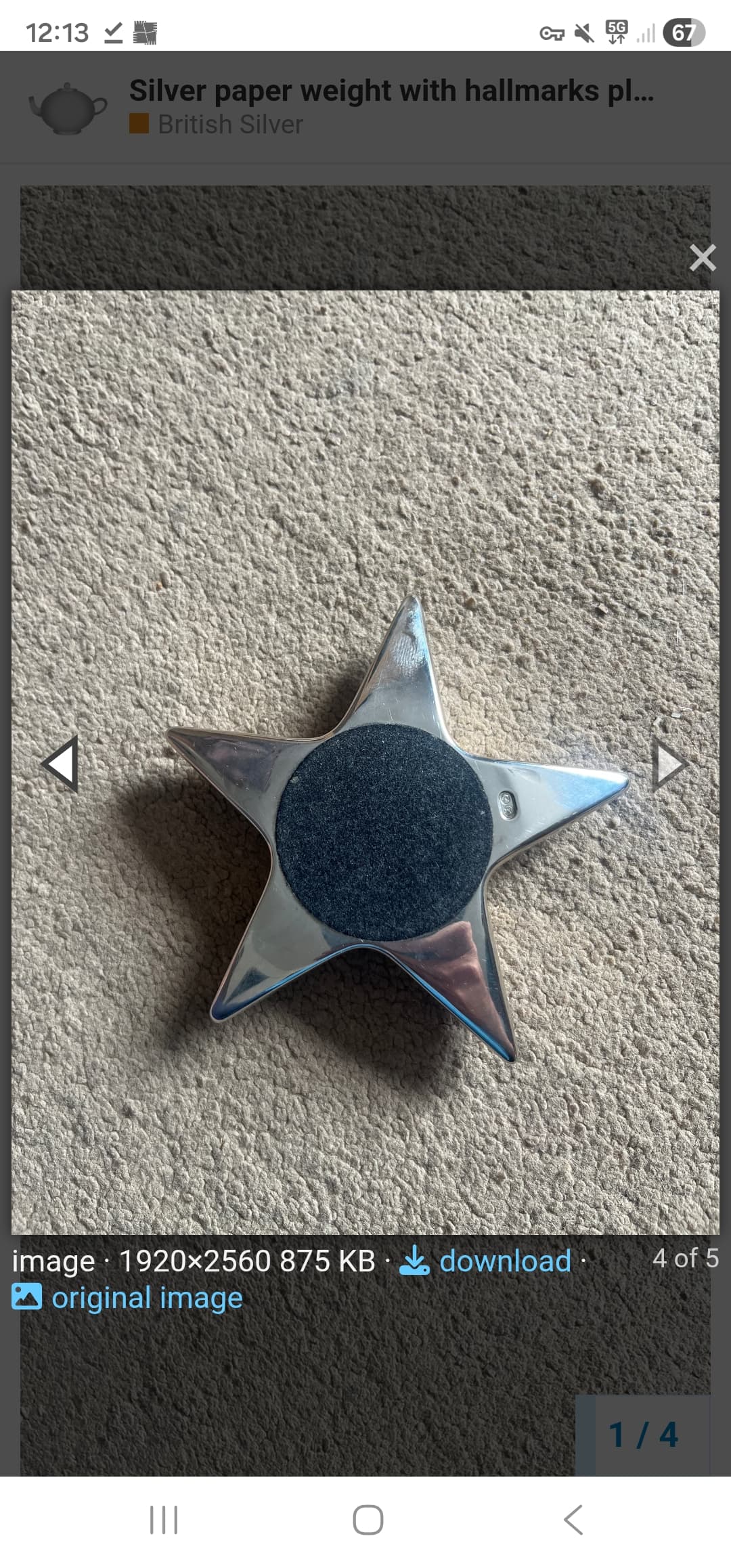 Silver metal star weight? Silver Collector Forums